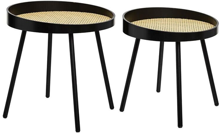 Atmosphera Table en cannage arty (lot de 2)