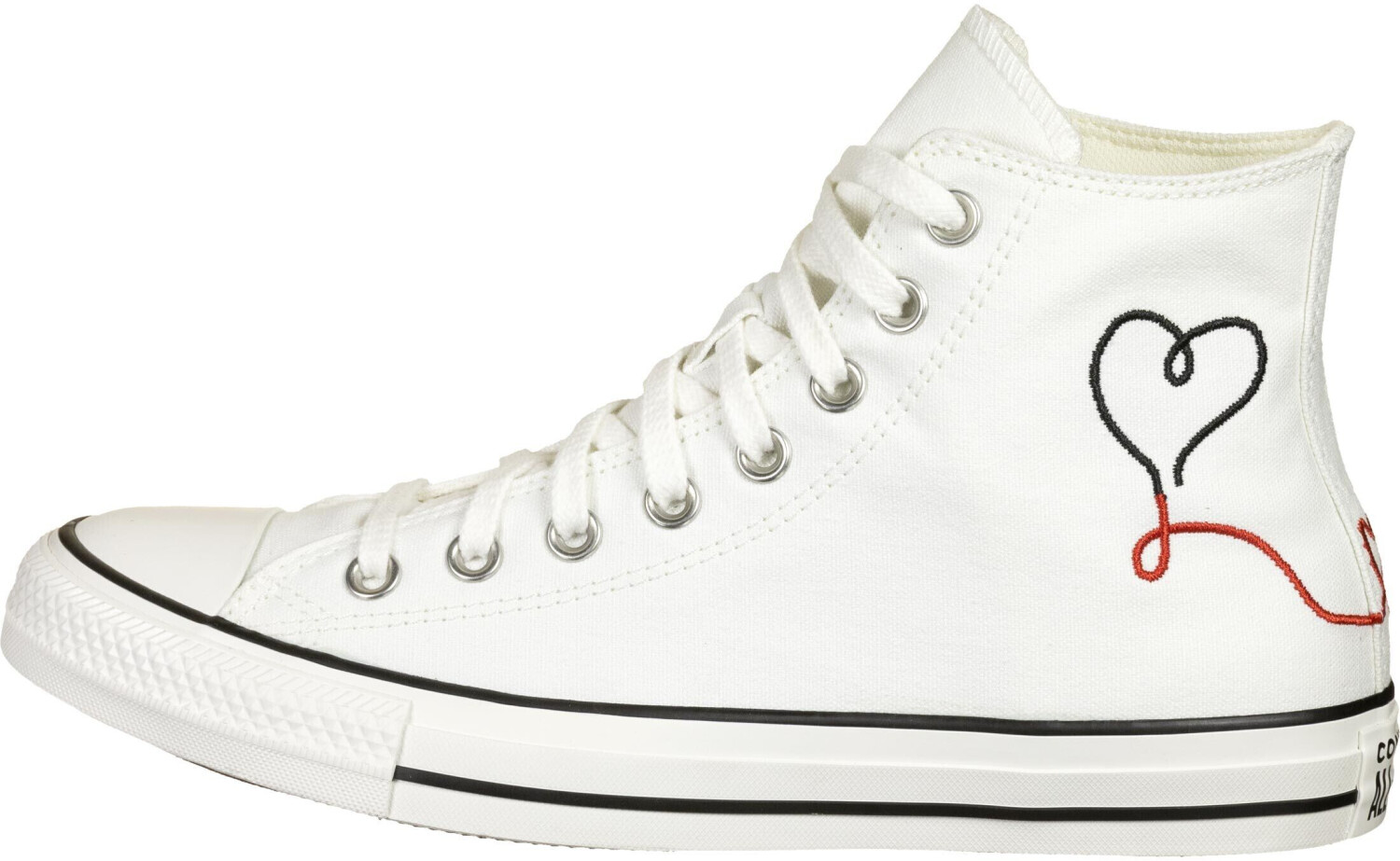 converse white and red crafted with love high tops