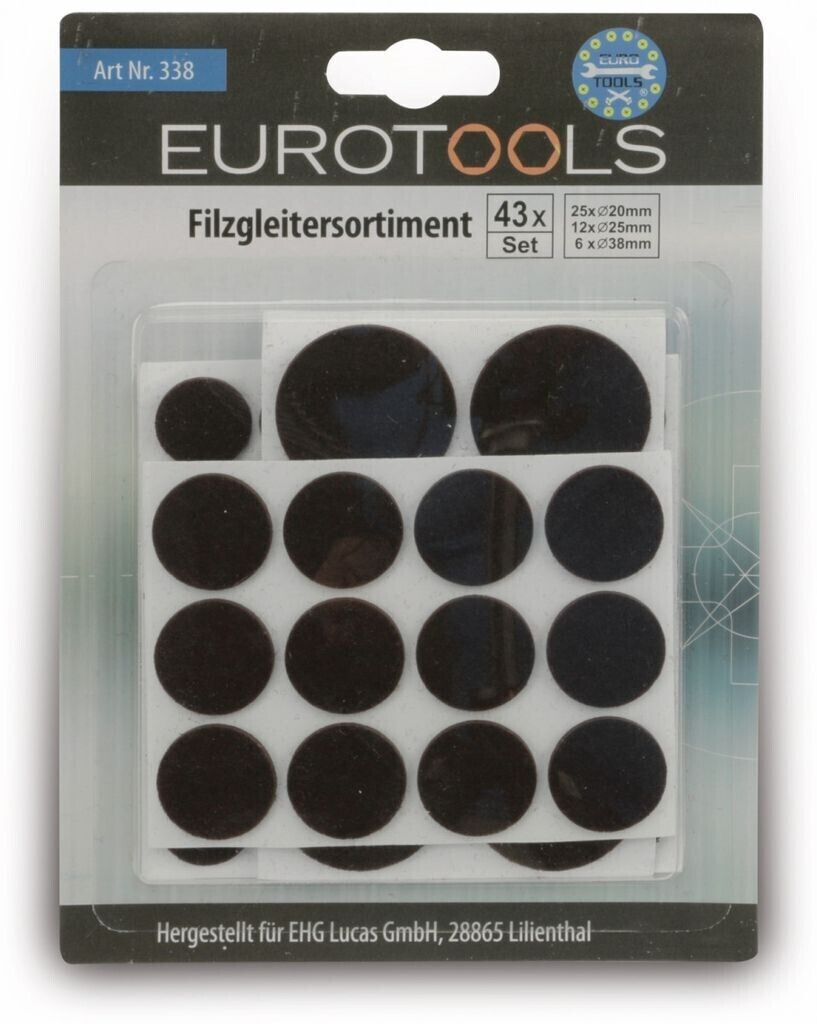 Eurotool Filzgleiter-Set 338-JHHY, 43-teilig ab 1,24 €