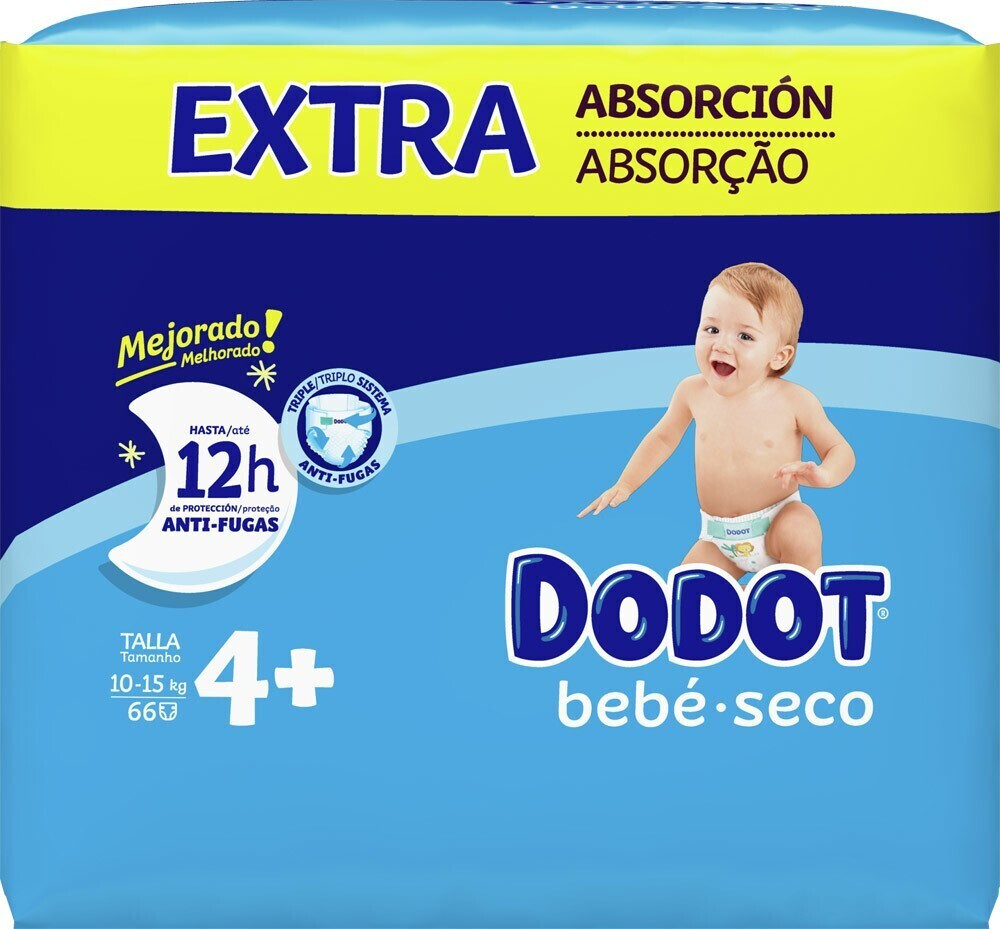 Dodot BebéSeco Talla 4 (1015 kg) 66 uds. desde 21,69 € Compara