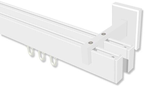 Interdeco Innenlauf-Gardinenstangen weiß 2-läufig eckig/kantig Smartline  Paxo 140cm (10212821-1432) ab 67,90 € | Preisvergleich bei