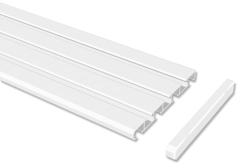 Interdeco Gardinenschienen 3-/4-läufig/Vorhangschienen/Deckenschienen Aluminium  weiß Slimline 320cm (geteilt) (1520002-3232) ab 69,70 € | Preisvergleich  bei | Gardinenstangen