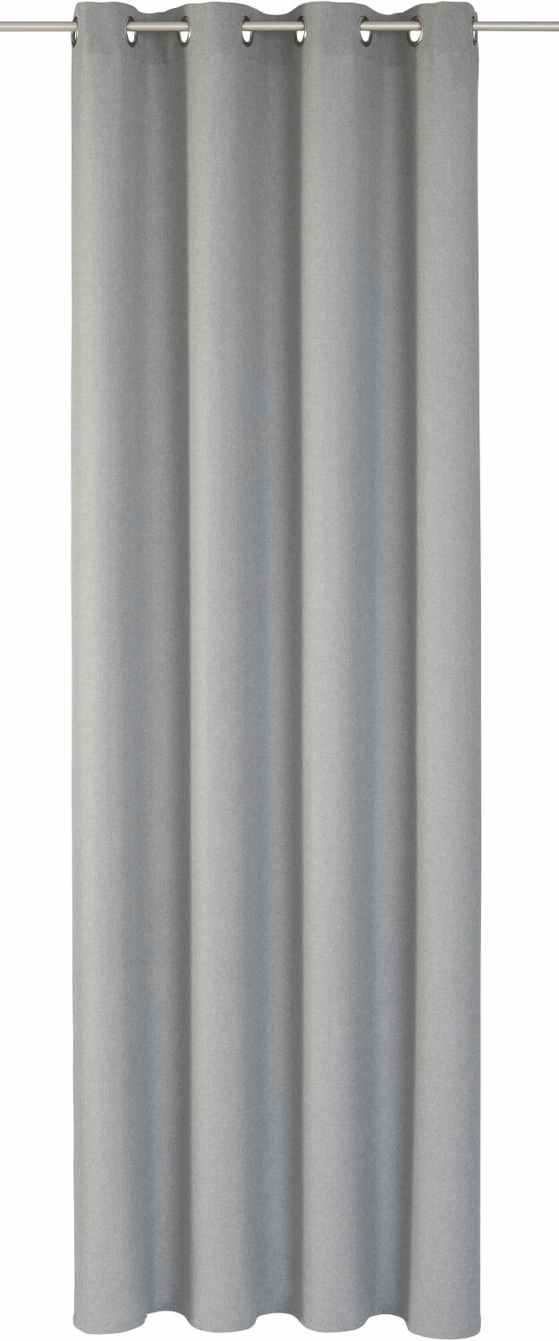 Elbersdrucke Lino 140x255cm with eyelets grey