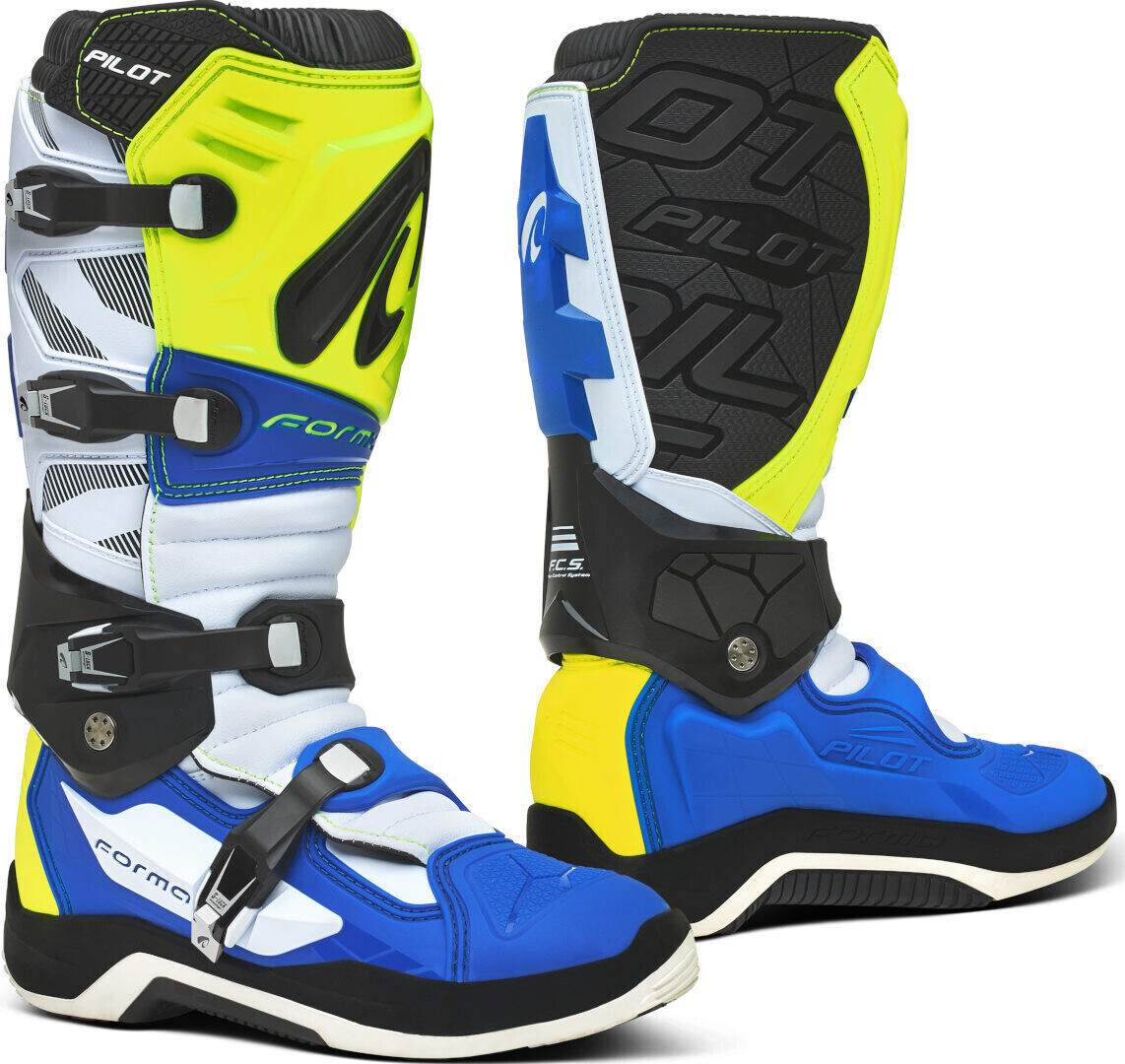 Forma Boots Bottes Pilot blanc/bleu/jaune