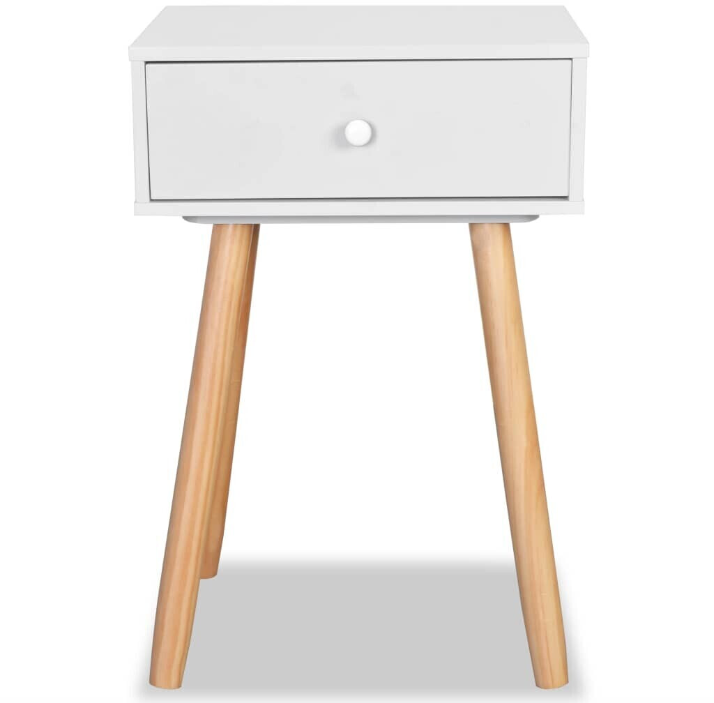 vidaXL Bedside Table - White