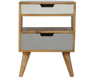 Artisan Nordic Style Grey 2 Drawer Bedside Table