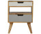 Artisan Nordic Style Grey 2 Drawer Bedside Table