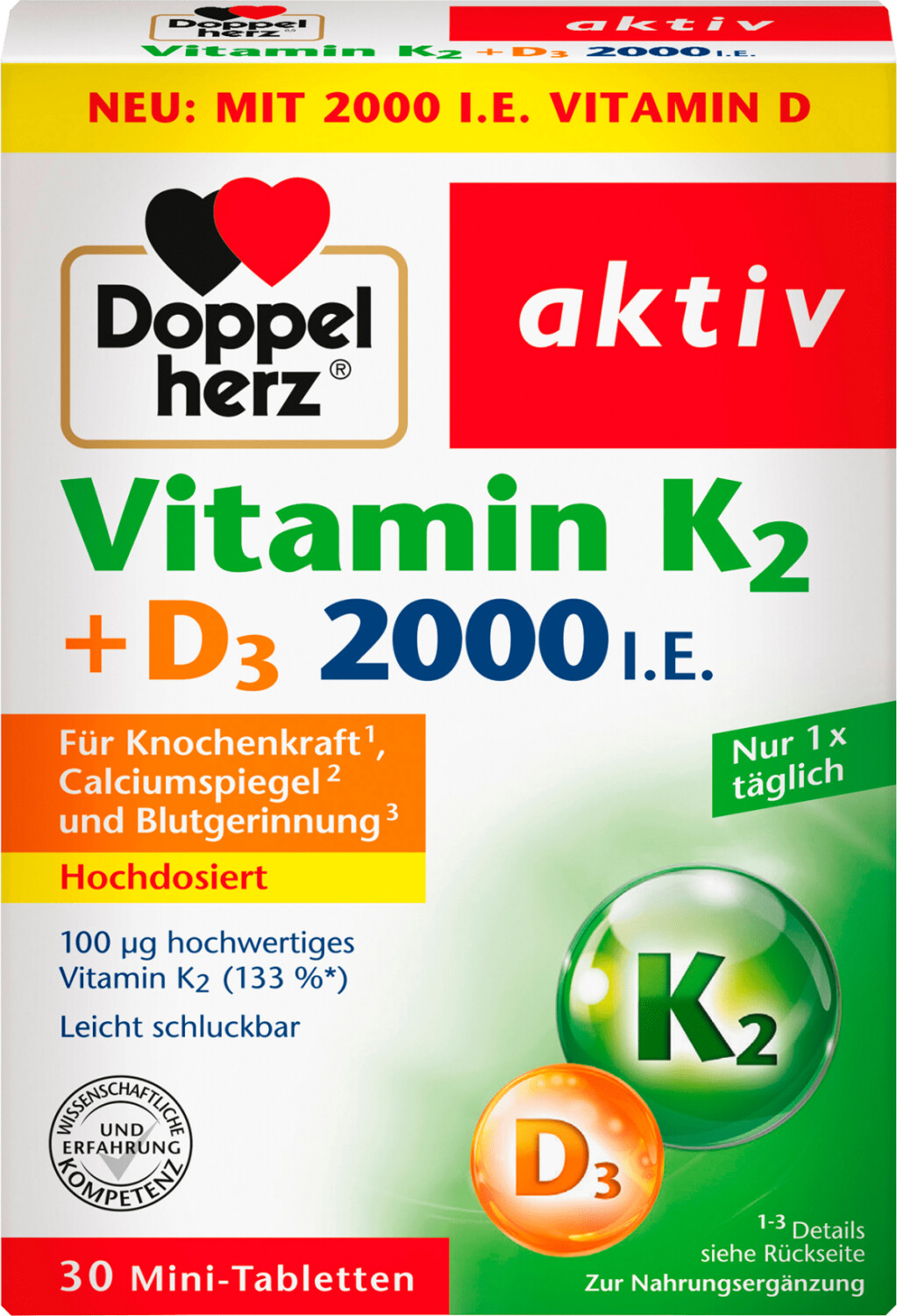 Doppelherz Vitamin K2+ D3 MiniTabletten (30 Stk.) ab 4,41