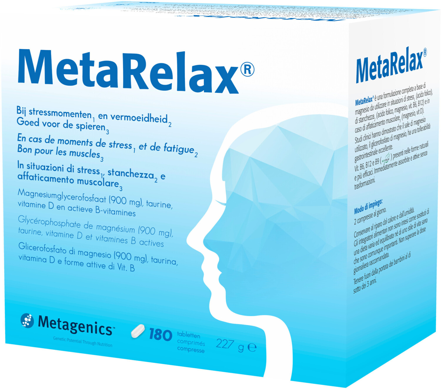 Metagenics MetaRelax tablets (180pcs) a € 33,59 (oggi)