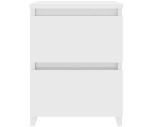 vidaXL High Gloss Bedside Cabinet - White