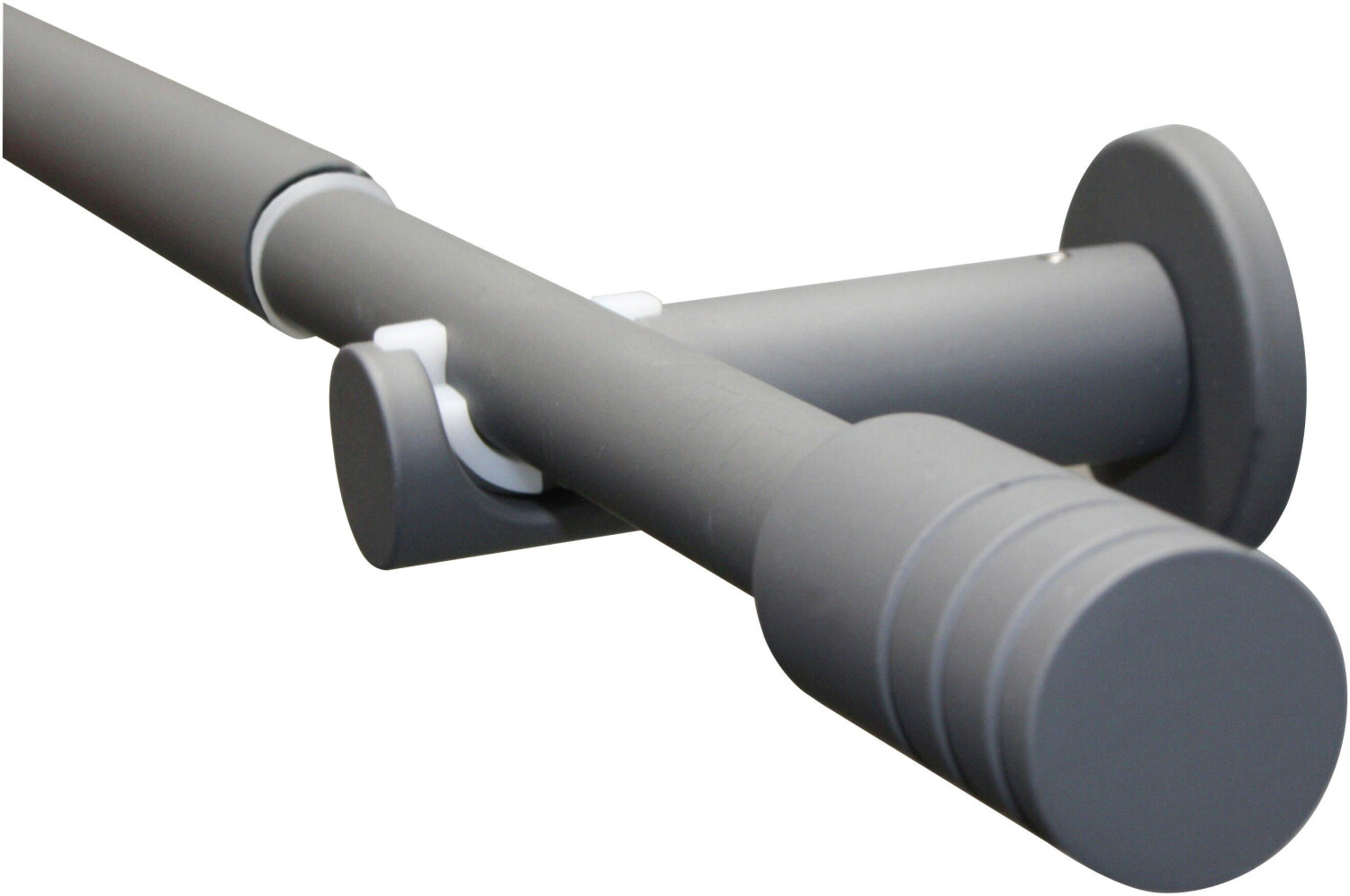 Gardinia Set 16/19mm 19mm 1-läufig ausziehbar Elba Zylinder grau 190 -  340cm ab 31,59 € | Preisvergleich bei