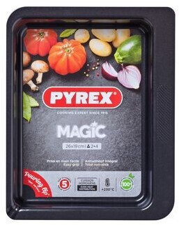 Pyrex Plat à four rectangulaire en métal Magic 26x19 cm