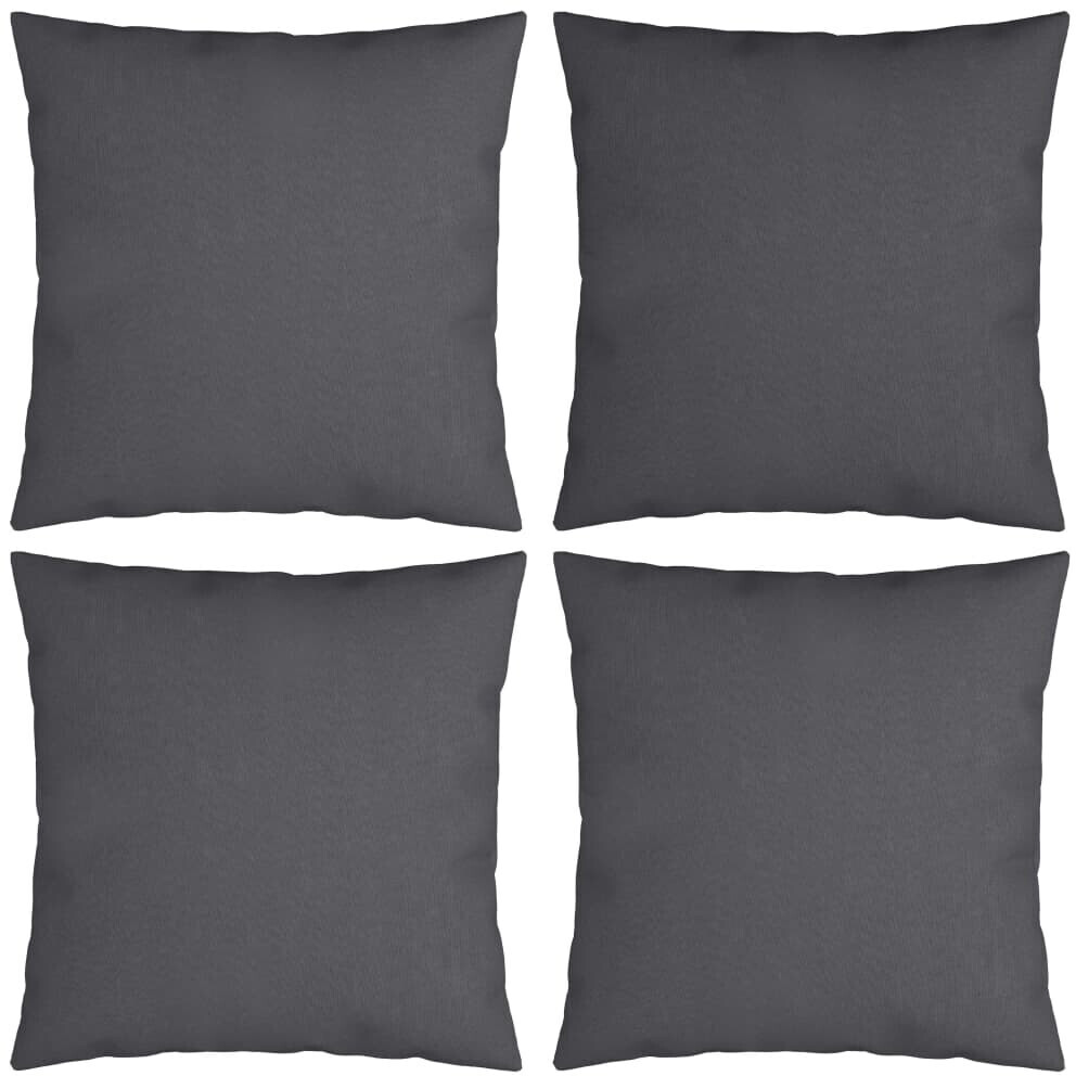 vidaXL Coussin déco anthracite 60 x 60 cm (4 pièces)
