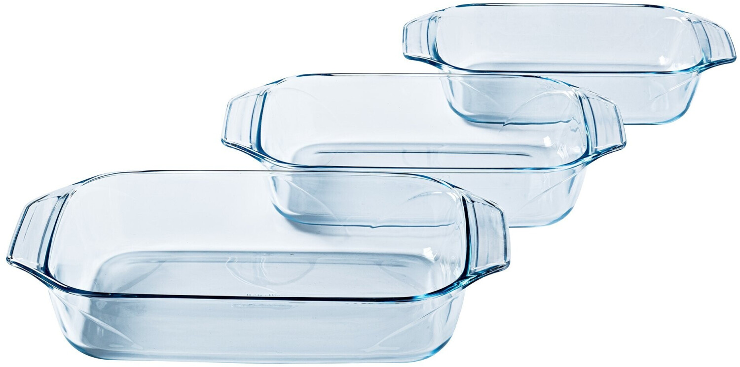 Pyrex Lot de 3 plat à four ovale en verre Irresistible