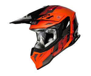 Casco One Helmets Racing Protezione Moto Cross Enduro Offroad Arancio Fluo  Bianco