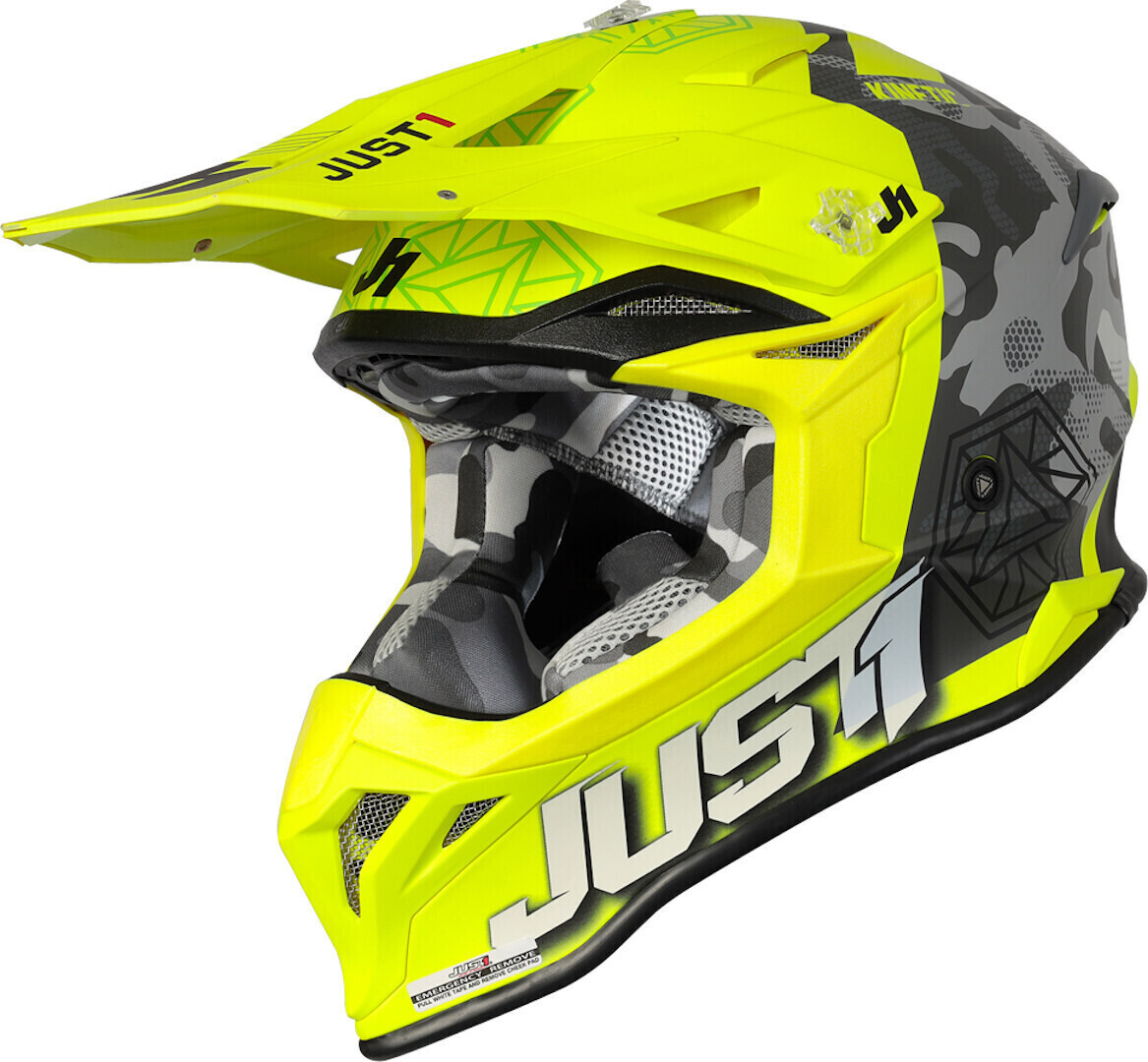 Just1 J39 Kinetic Camo Red/Lime/Fluo Yellow Matt