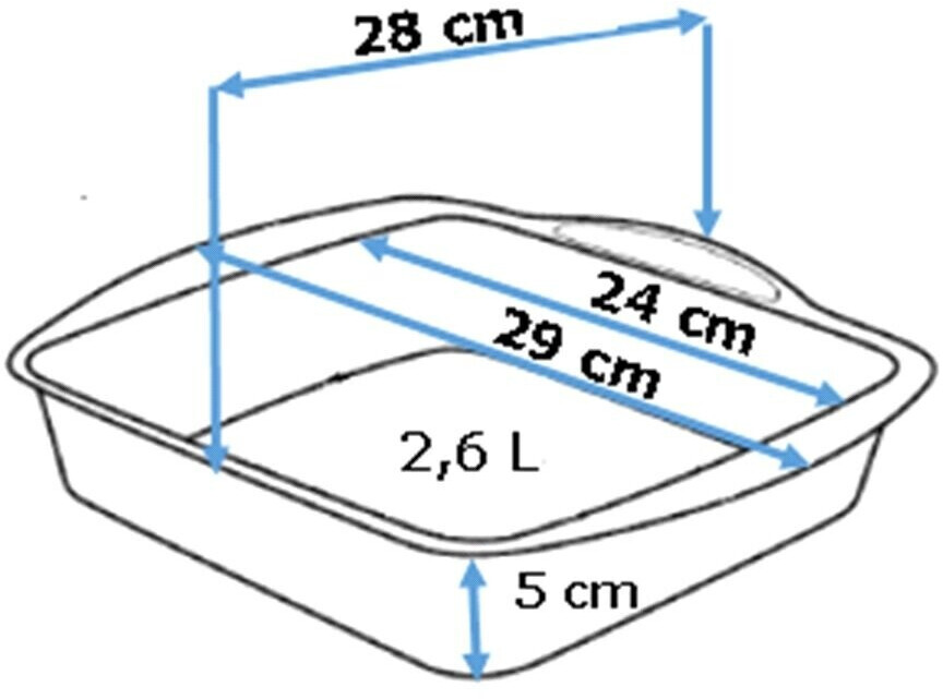 Plat de four pyrex asimetria rectangulaire métal 30 x 24 cm (6