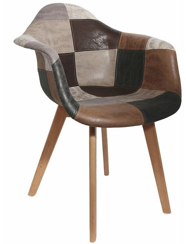 The home deco factory Fauteuil patchwork gris/marron