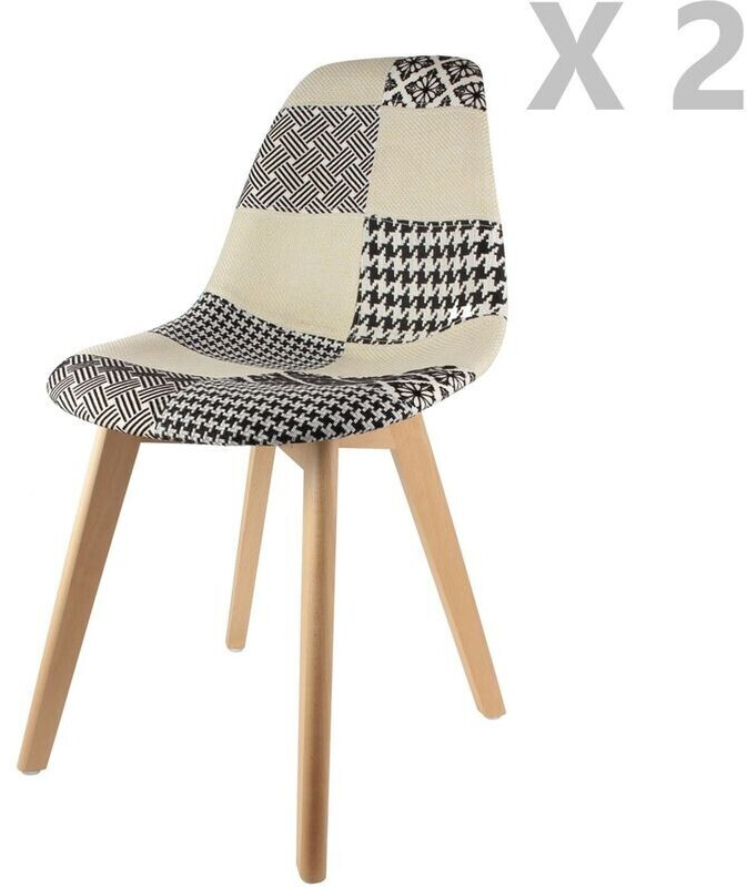 The home deco factory Chaise patchwork noir/blanc (2 pièces)