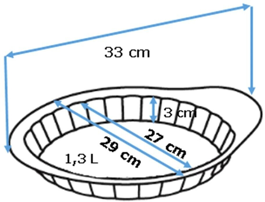 Pyrex Moule à tarte en métal asimetriA 27 cm