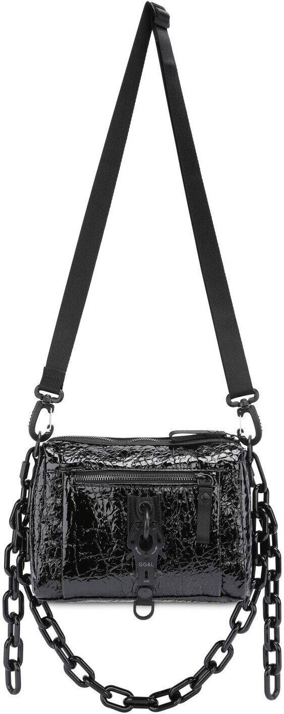 George Gina & Lucy Patent The Drops Crossbody Bag cracked blk