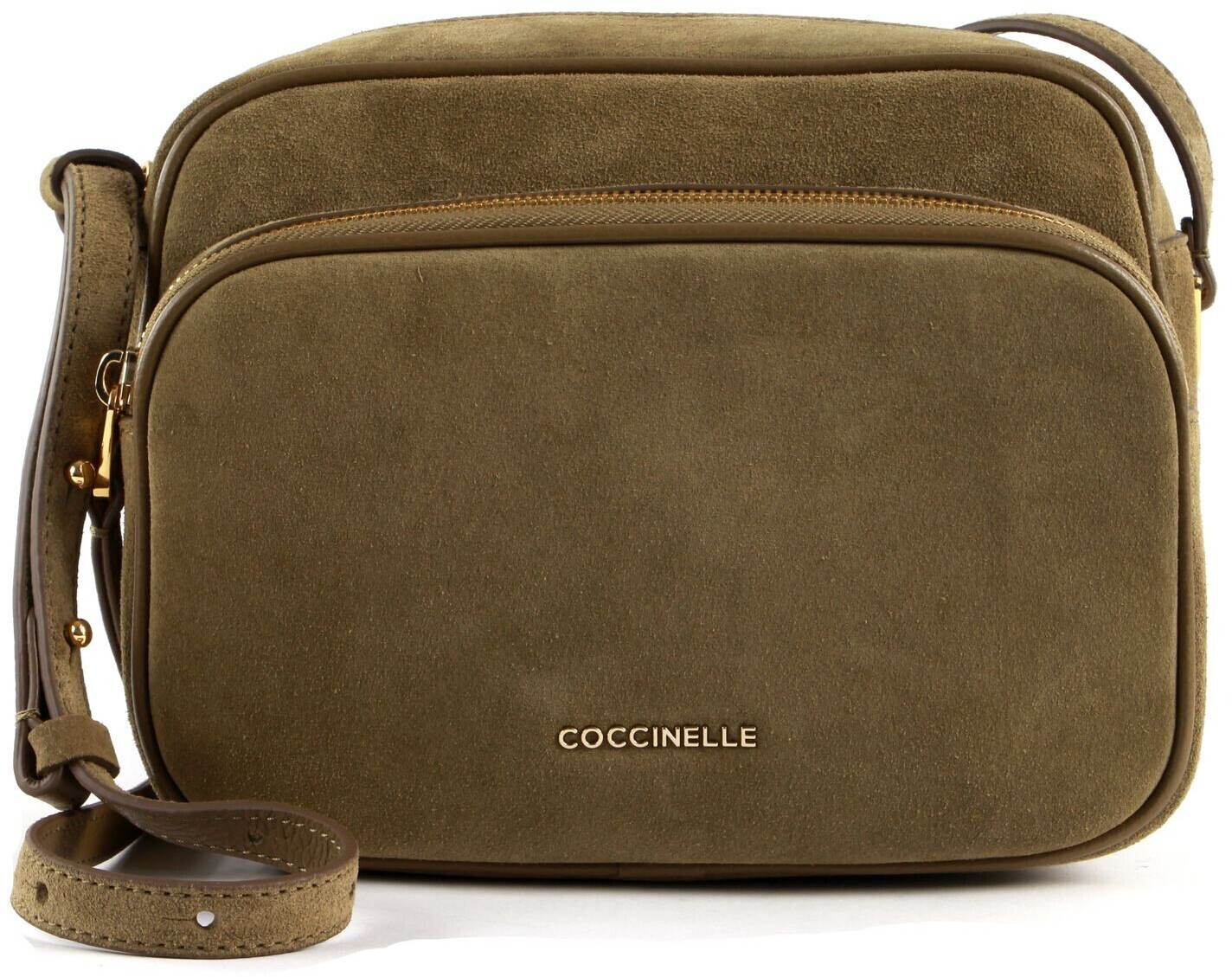 Coccinelle Lea Suede Crossbody Bag moss green