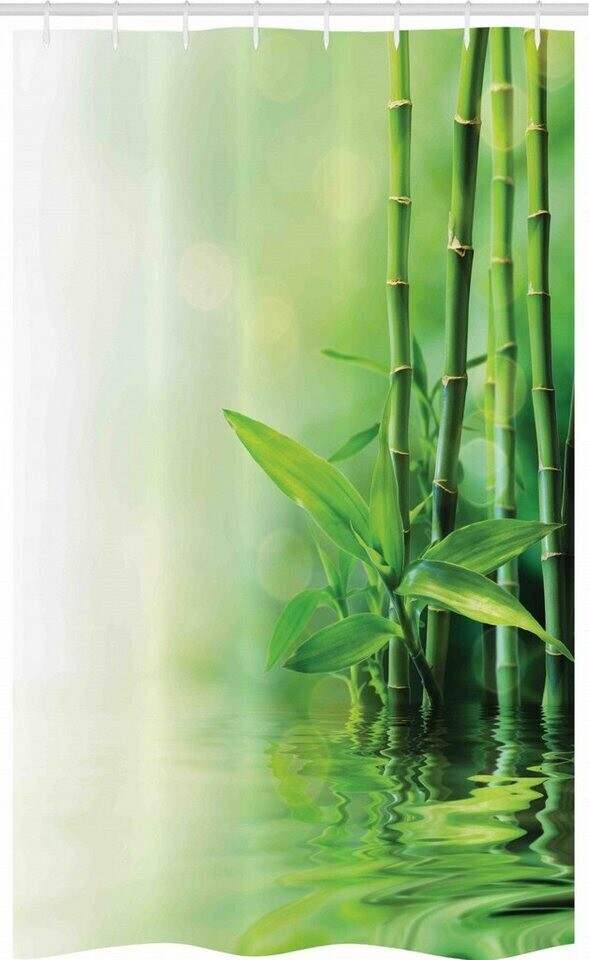 Abakuhaus Shower curtain fabric deco set with hooks 120 x 180 asian spa bamboo trees