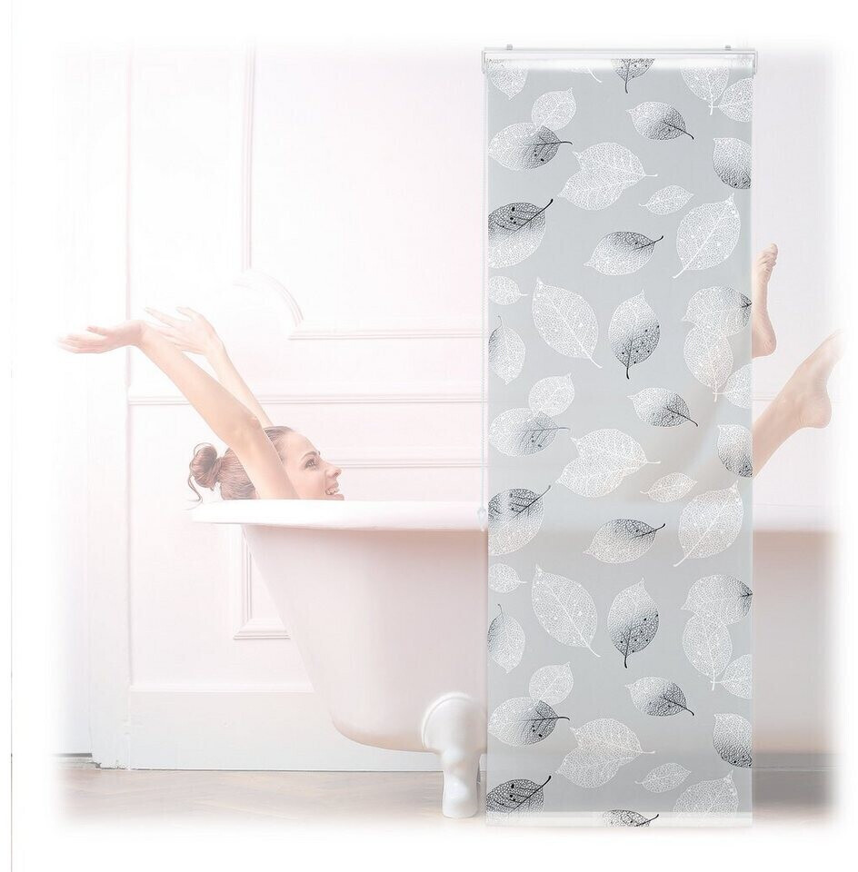 Relaxdays Shower blind with leaves design 60 cm