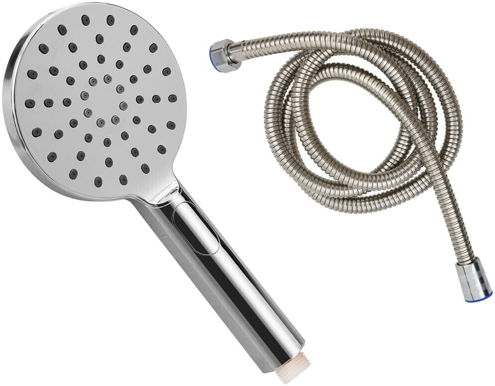 vidaXL Shower head with 1.5m hose chrome (8719883992594)
