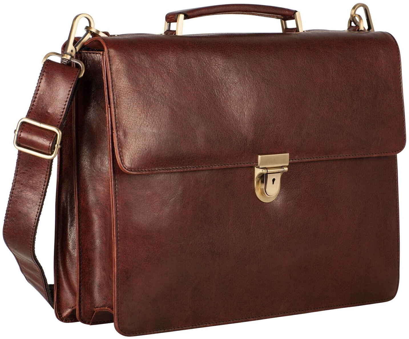 Leonhard Heyden Cambridge Briefcase 2 Compartments redbrown