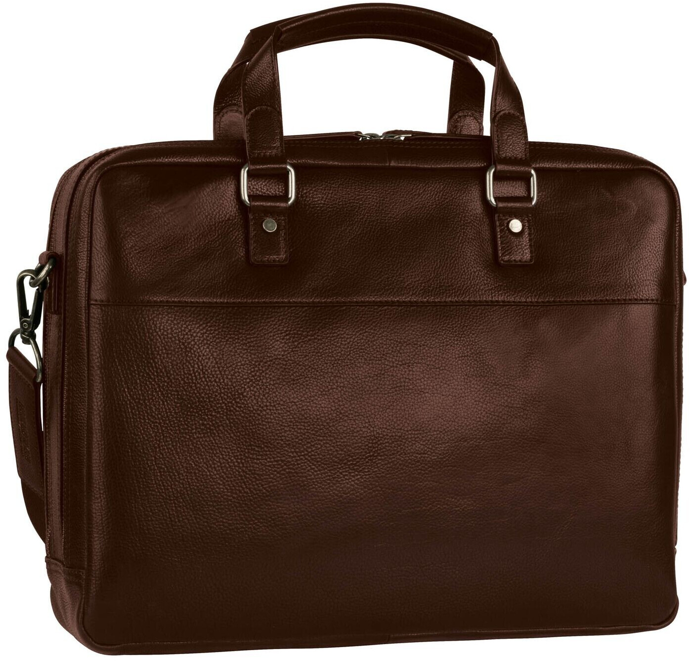 Leonhard Heyden Roma Zipped Briefcase 2 Compartments brown
