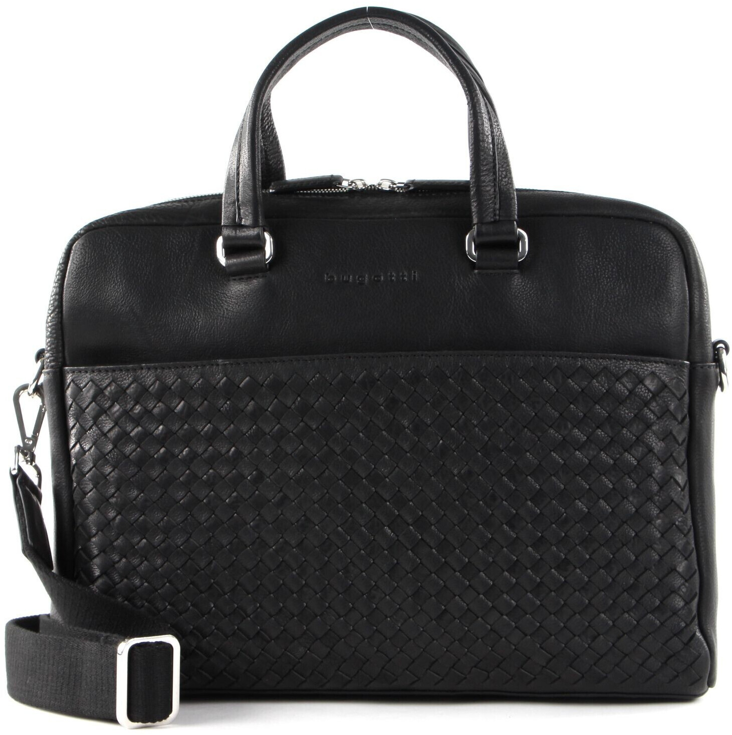 Bugatti Woven Briefcase Simple black