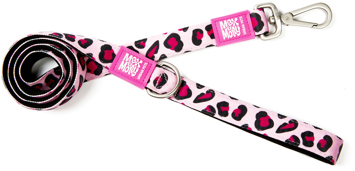 Max & Molly Original Short Dog Leash Leopard Pink XS 120 x 1cm