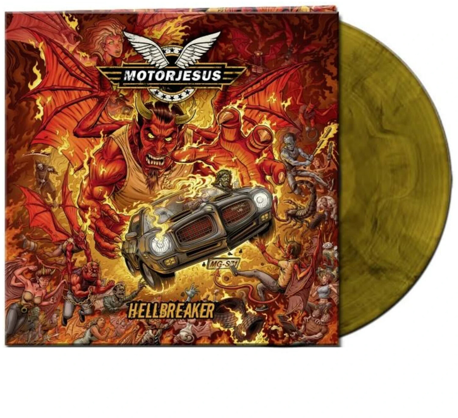 Motorjesus - Hellbreaker (Ltd.Gtf.Orange/Black Marbled Vinyl) (Vinyl)
