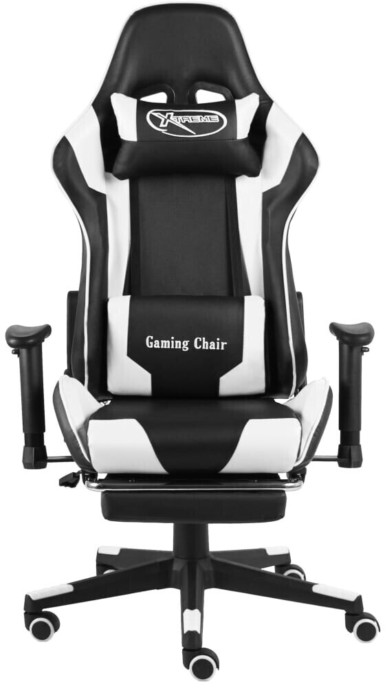 vidaXL Chaise de jeu ergonomique avec repose-pied Blanc