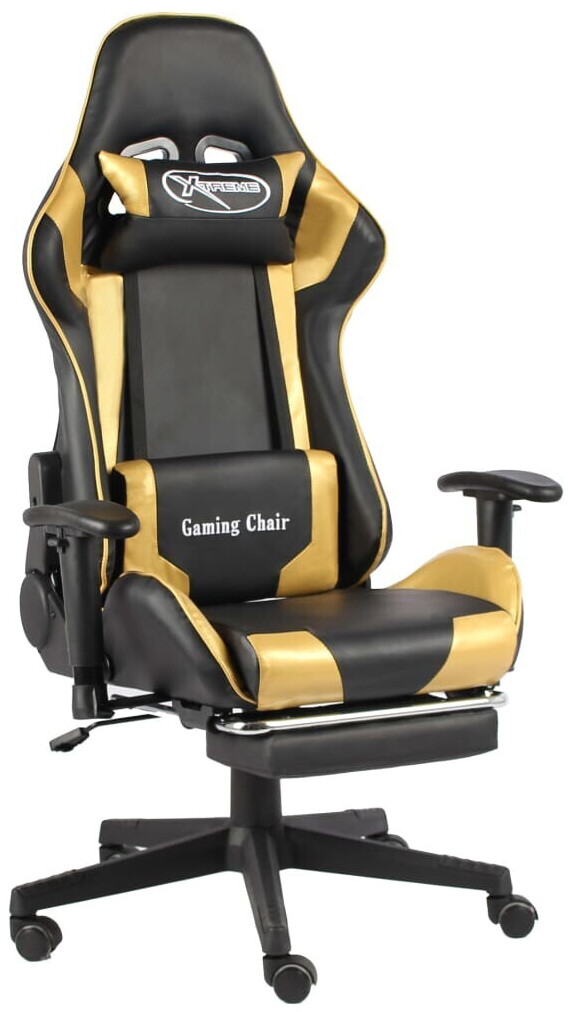vidaXL Chaise de jeu ergonomique avec repose-pied Jaune