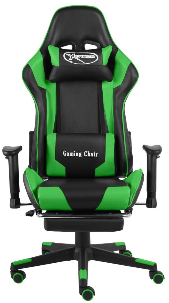 vidaXL Chaise de jeu ergonomique avec repose-pied Vert