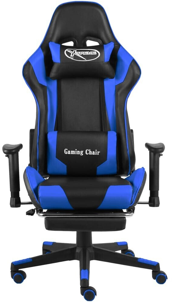 vidaXL Chaise de jeu ergonomique avec repose-pied Bleu
