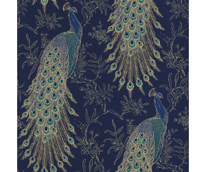 Buy Rasch Portfolio Peacock Wallpaper Navy Blue Gold Metallic Exotic Bird  Feathers 215700 from £ (Today) – Best Deals on 