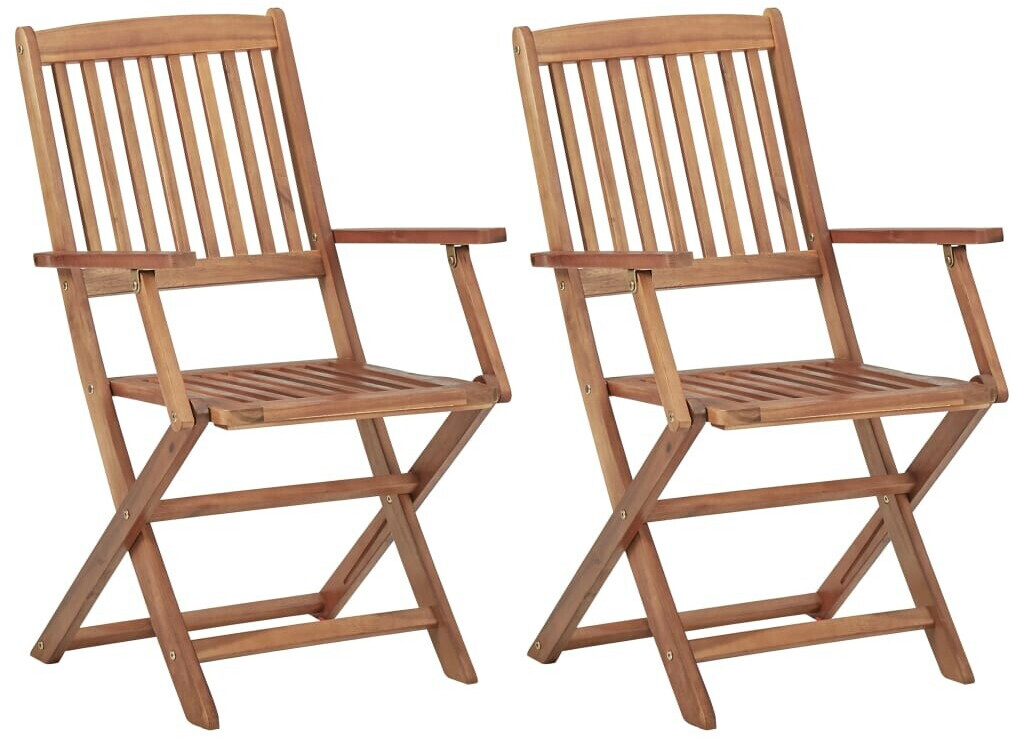 vidaXL Solid Acacia Folding Outdoor Chairs