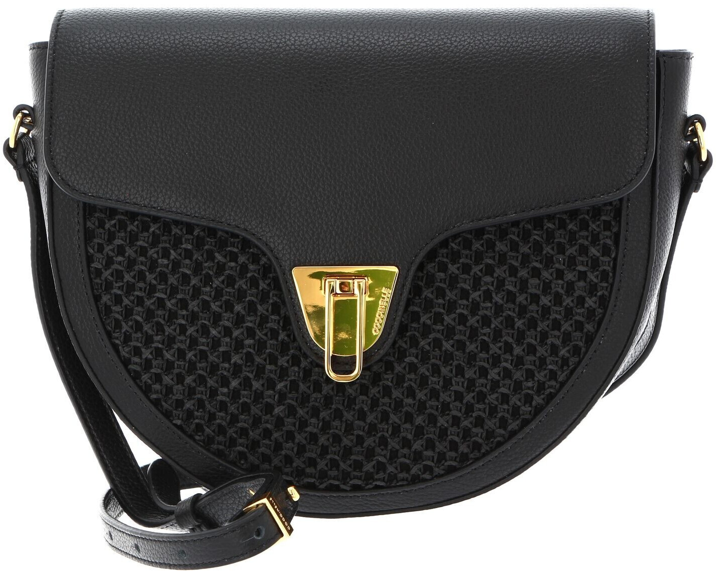Coccinelle Beat Paglia Rete Crossbody Bag Noir/Noir