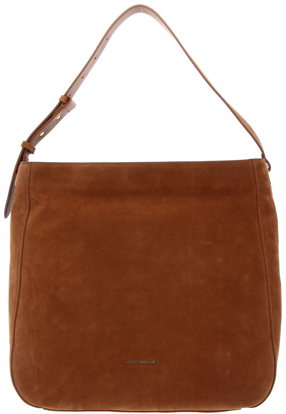 Coccinelle Lea Suede Shoulder Bag Caramel