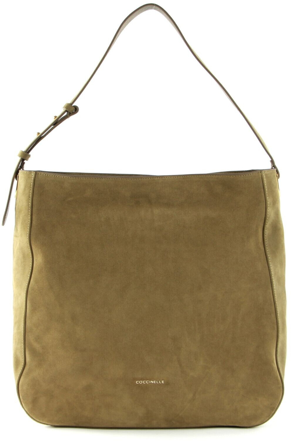 Coccinelle Lea Suede Shoulder Bag Moss Green