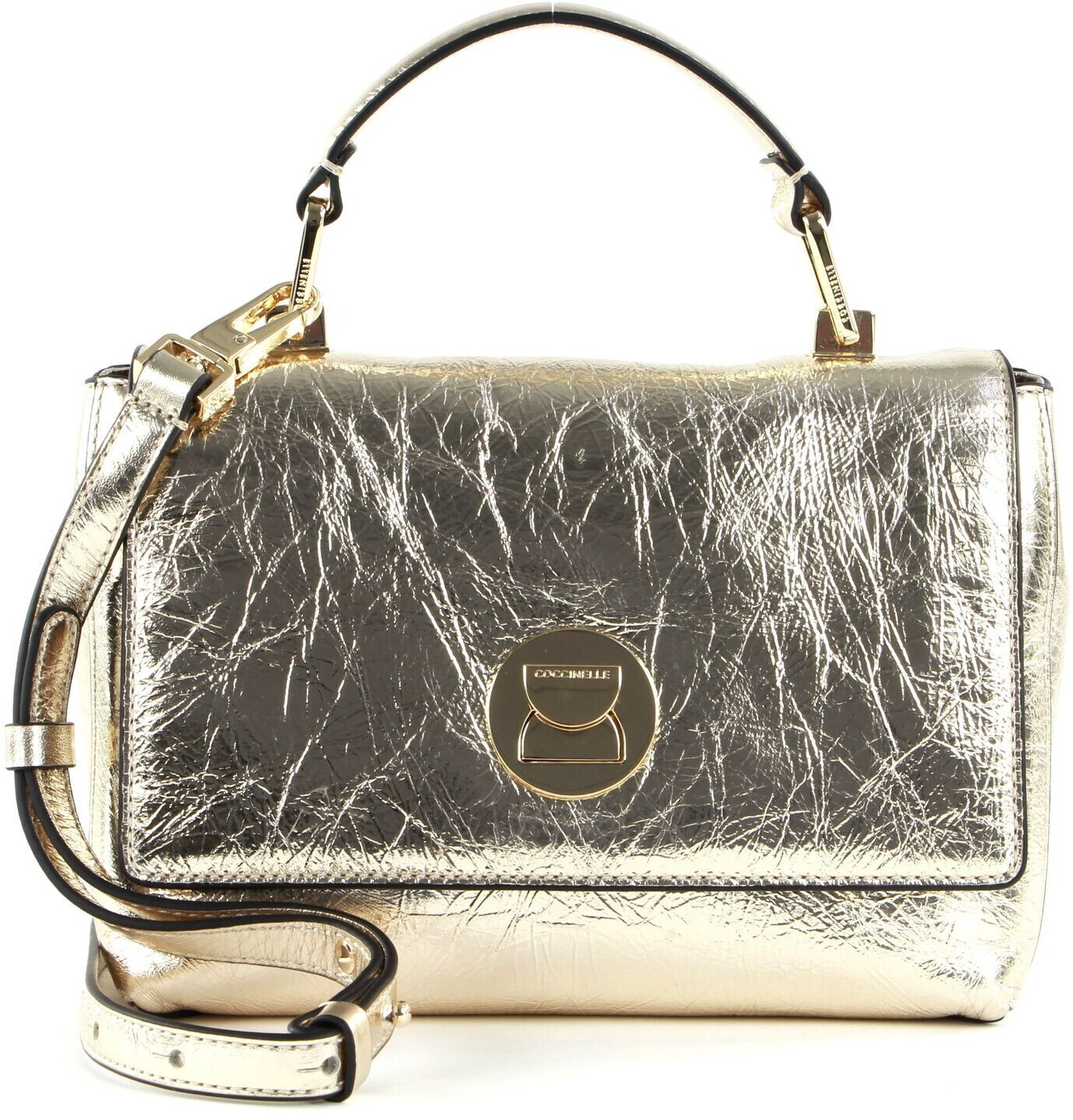 Coccinelle Liya Craquele Handbag Shiny Gold
