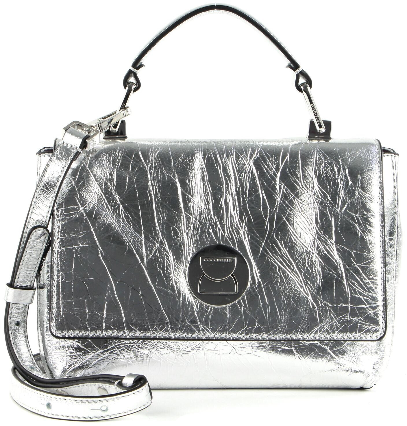 Coccinelle Liya Craquele Handbag Silver