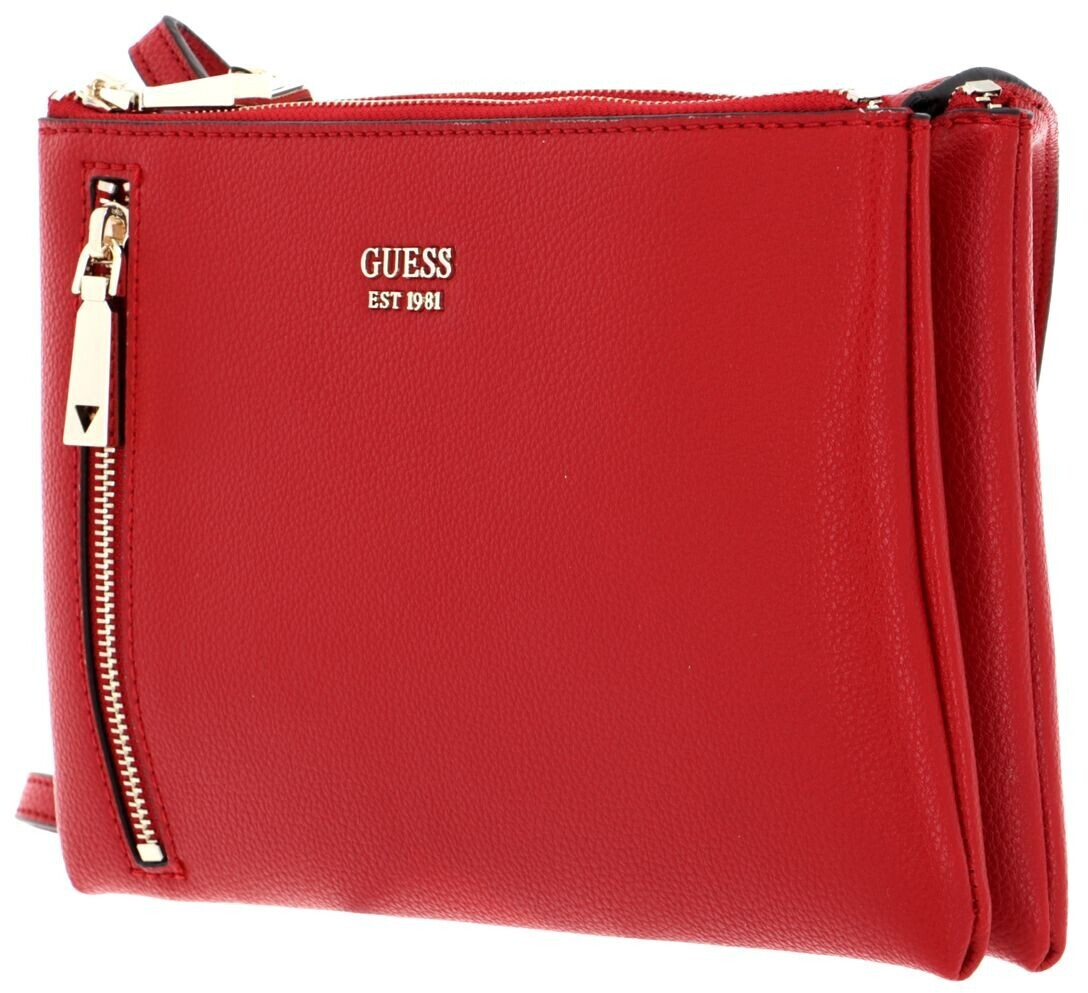 Guess Naya Double Zip Crossbody Red au meilleur prix sur idealo.fr