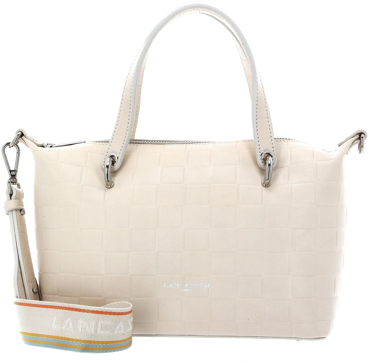 Lancaster Gaufre Handle Bag Ecru