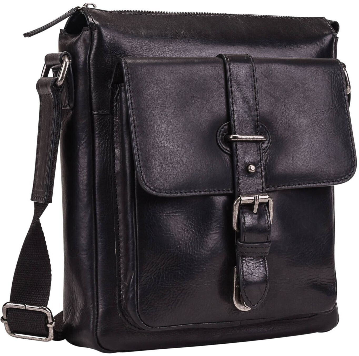 Leonhard Heyden Roma Zipped Messenger Bag S Black