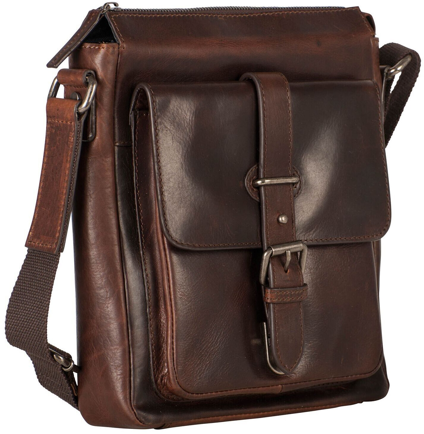 Leonhard Heyden Roma Zipped Messenger Bag S Brown