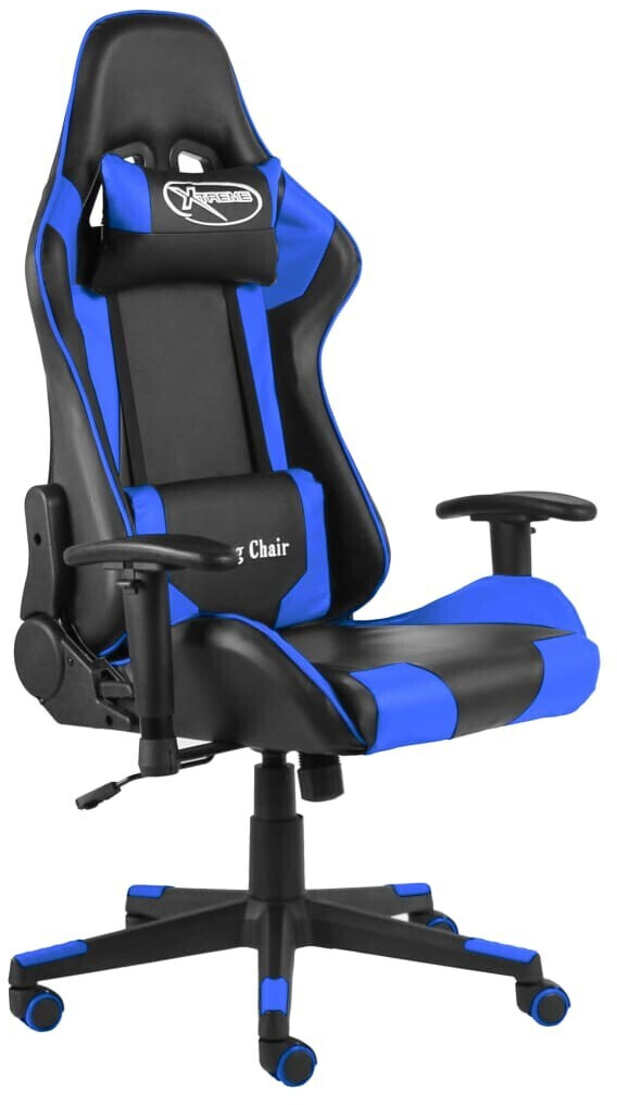 vidaXL Chaise gamer pivotante Bleu